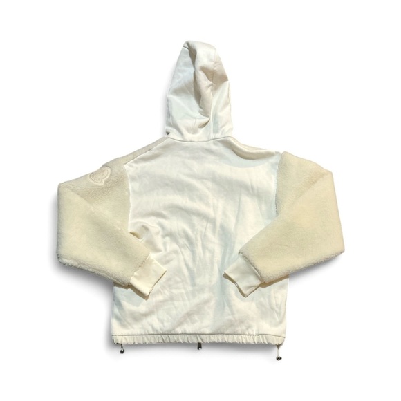 MONCLER Maglia Zip Up Sherpa Hooded Cardigan White Jacket Sweater - Picture 14 of 16